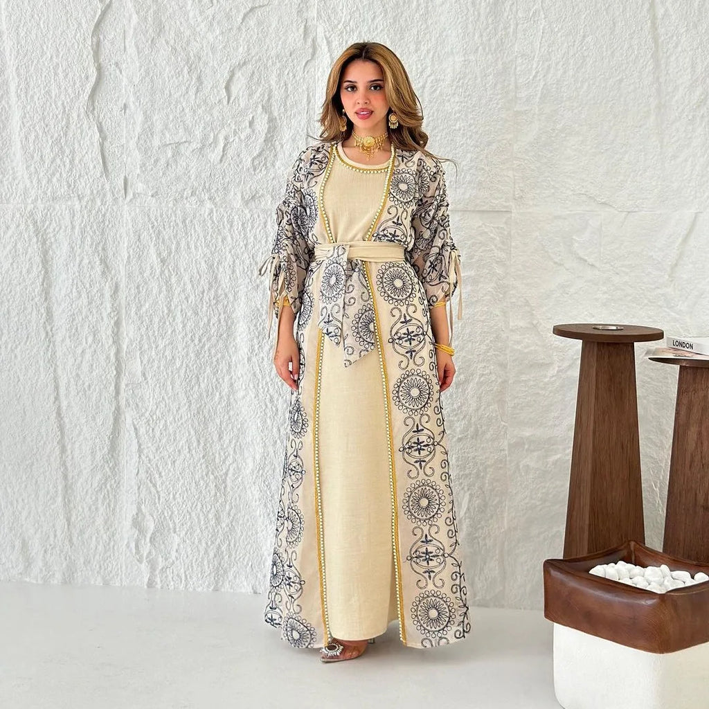 Abaya Set Gold  for Islamic Ramadan and Eid 2026