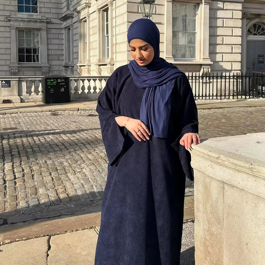 Muslim Winter Abaya Corduroy Women 2026