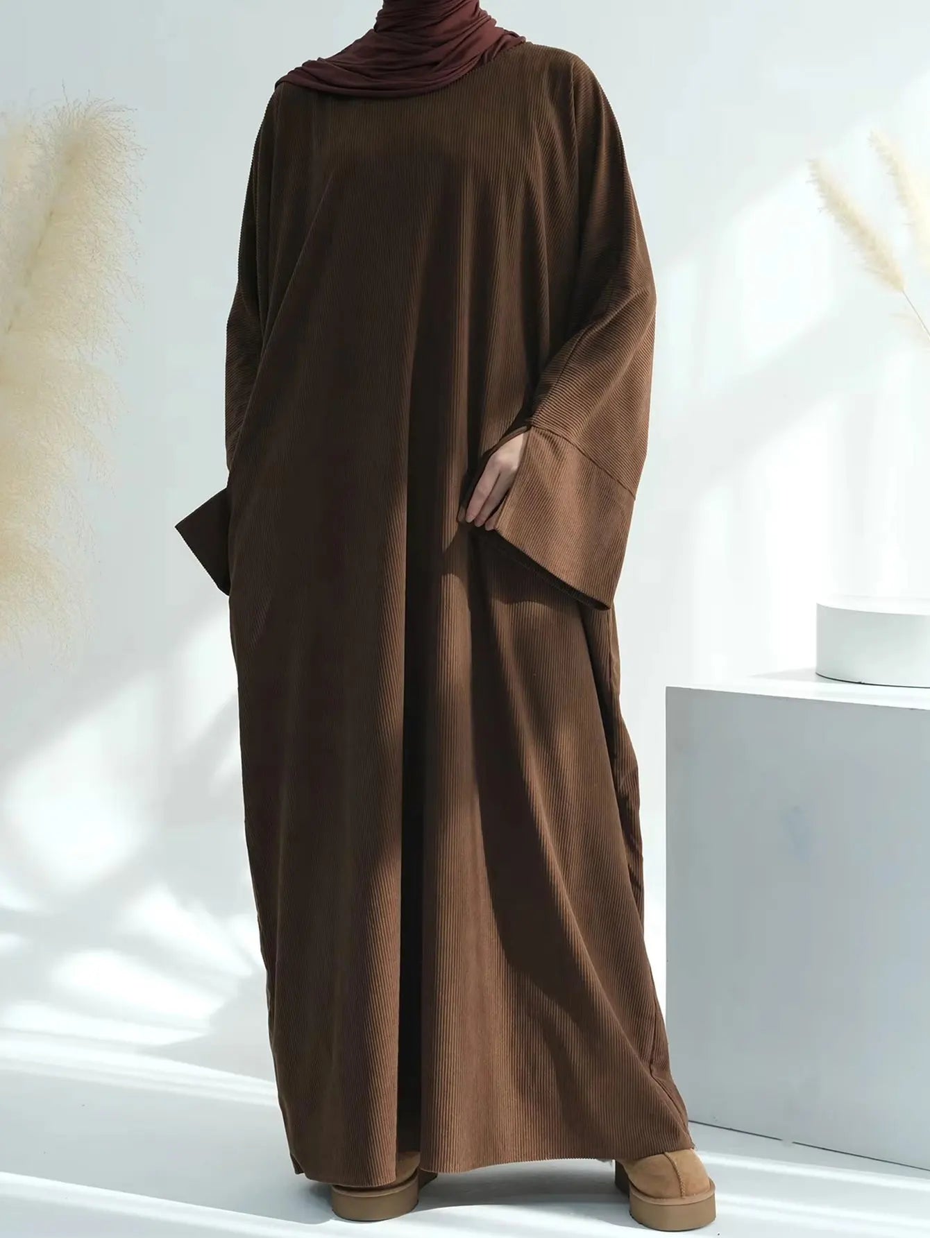 Muslim Winter Abaya Corduroy Women 2026