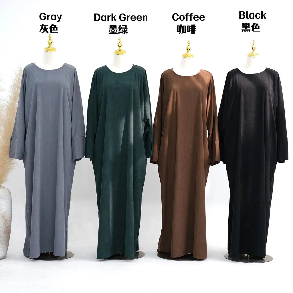 Muslim Winter Abaya Corduroy Women 2026