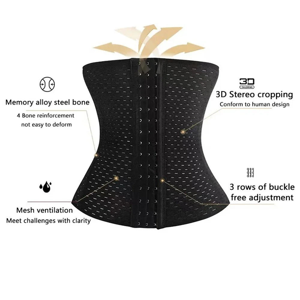 Black waist trainer for slimming the abdomen
