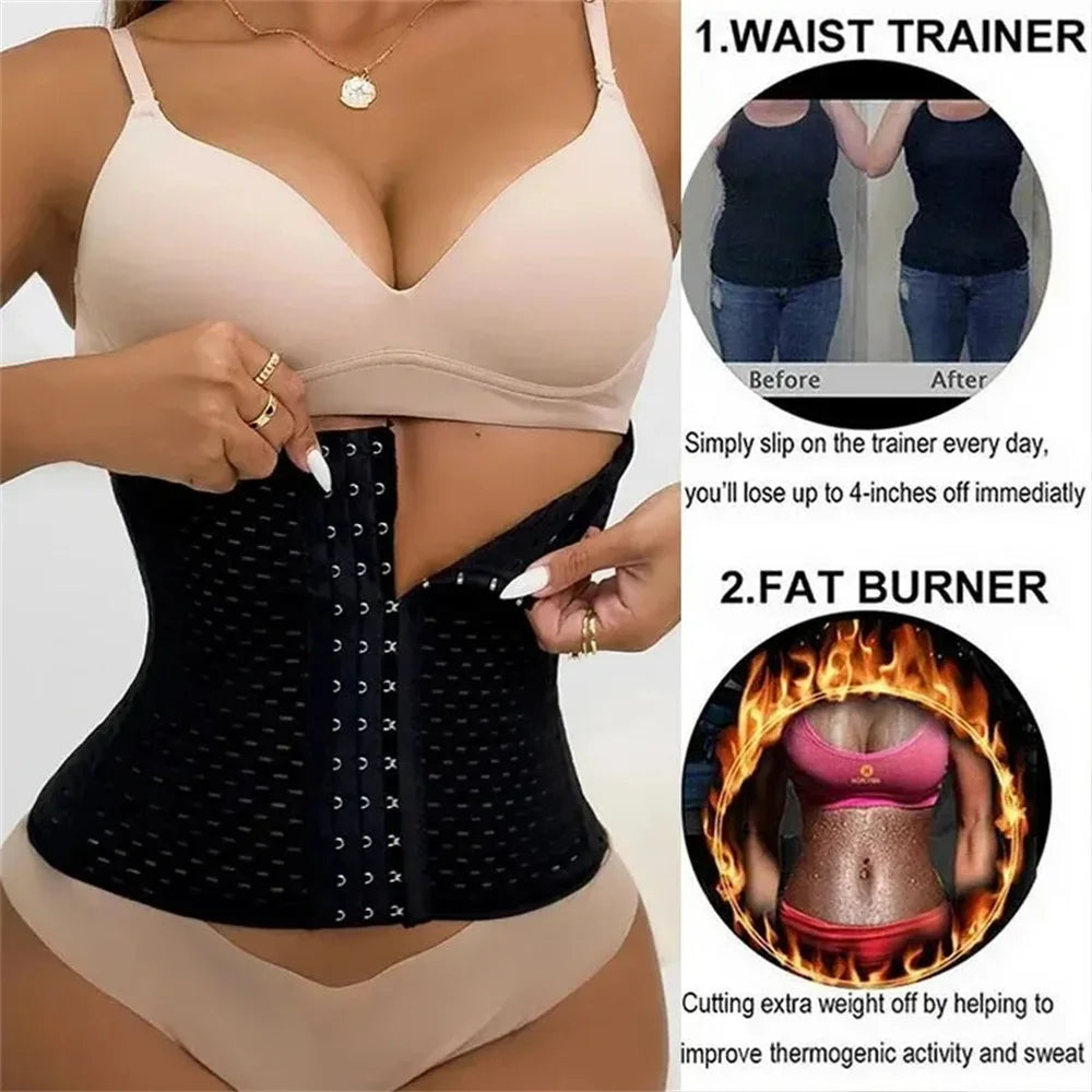 Black waist trainer for slimming the abdomen