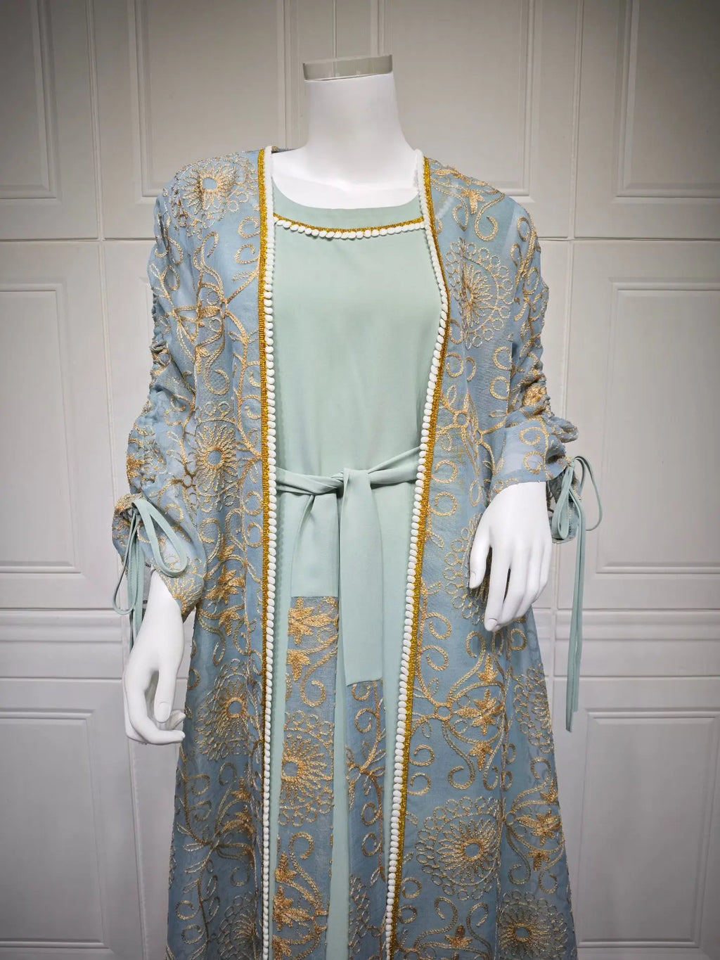 Abaya Set Gold  for Islamic Ramadan and Eid 2026