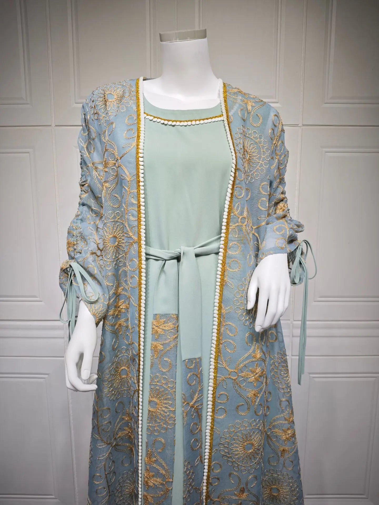 Abaya Set Gold  for Islamic Ramadan and Eid 2026