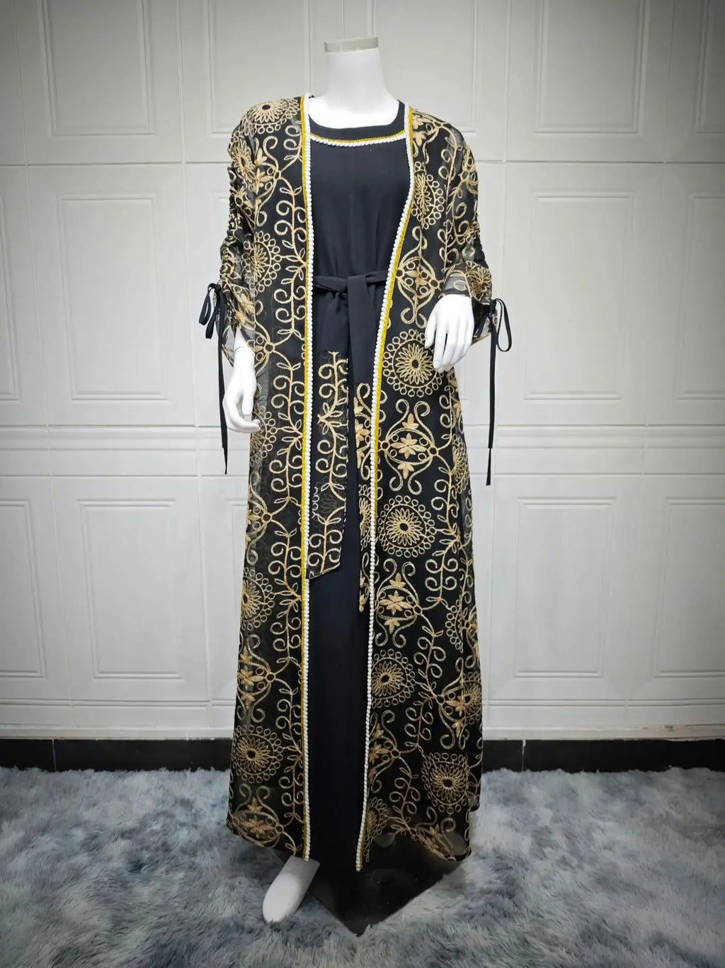 Abaya Set Gold  for Islamic Ramadan and Eid 2026